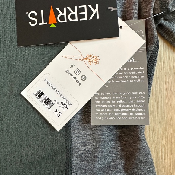 NWT Kerrits Stable Temp Merino Wool Top Size XS - Picture 6 of 11
